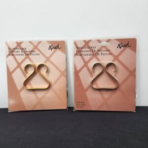 Vintage Kirsch Swag Holders Scarf Holder Drapery Curtain Tiebacks Gold - 2 PAIRS